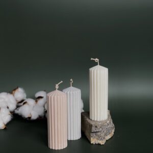 Ribbed Pillar Candles | 100% Natural Soy Wax | Handmade