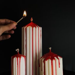 Set of 3 Column Halloween Candles | 100% Soy Wax | Handmade