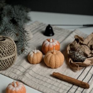 Set of 4 Christmas mandarins | Decorative Christmas candles | Xmas collection